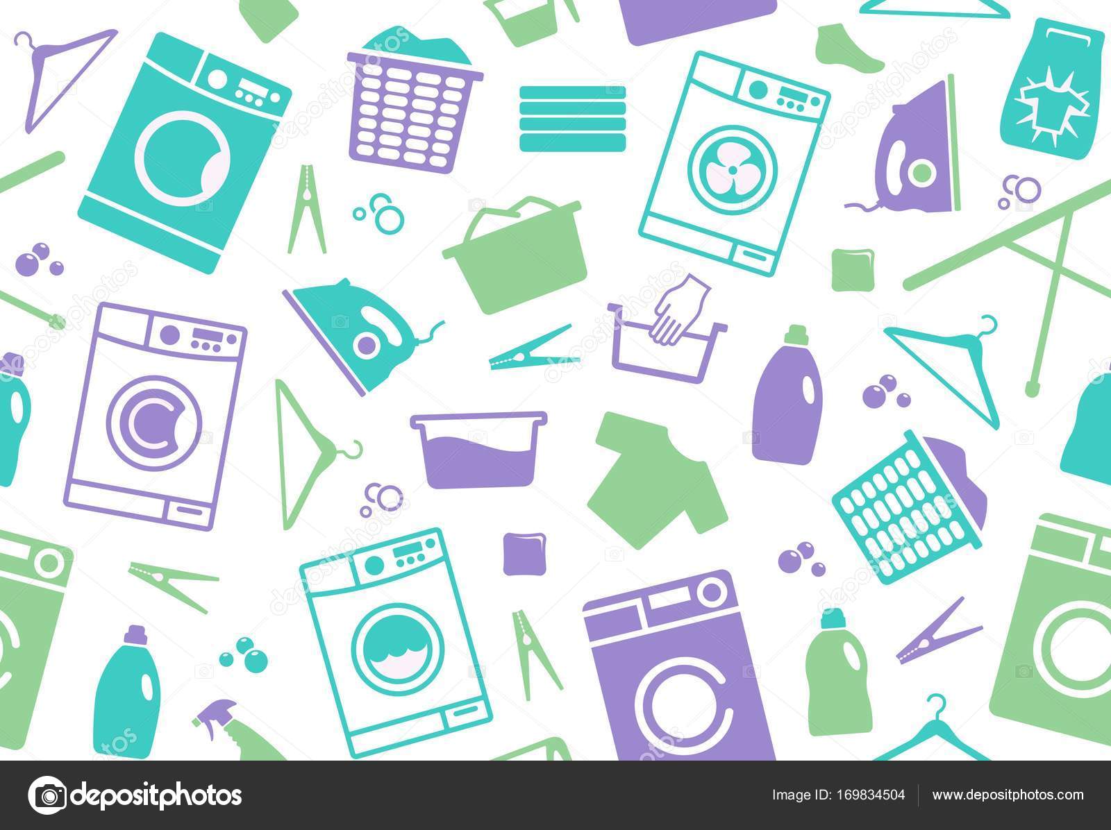 Seamless background of a laundry — Stock Vector © Klava #169834504