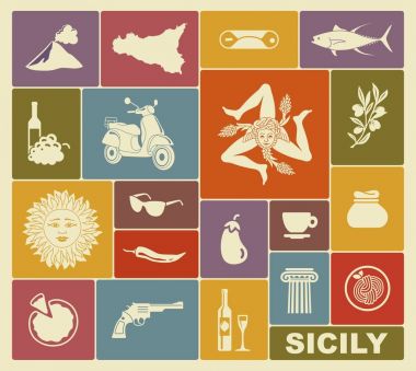 Bir temayı Sicilya simgeler kümesi