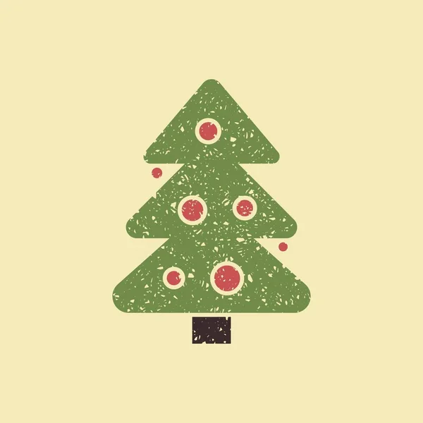 圣诞节和新年的喜庆的象征。装饰的圣诞树 — 图库矢量图片
