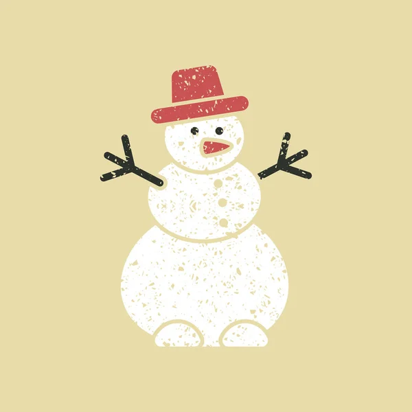 Vector icon of snowman with hat — Stock Vector