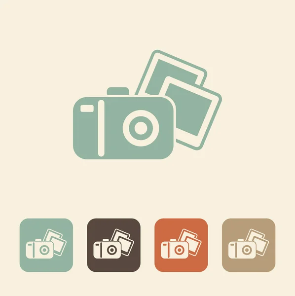 Fotocamera foto icona vettoriale illustrazione . — Vettoriale Stock
