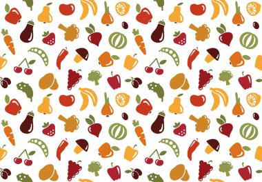 Meyve ve sebze ile desen