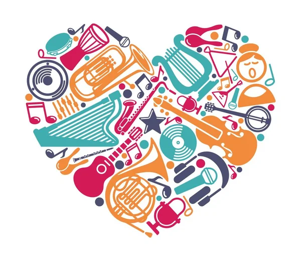 The music in the heart — Stock Vector