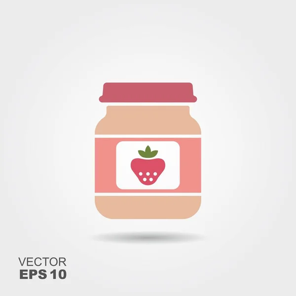 Erdbeer-Babynahrung, Smoothies, Fruchtpüree — Stockvektor