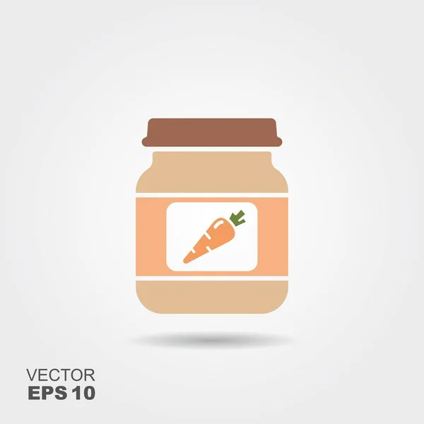 Karotten-Babynahrung, Smoothies, Fruchtpüree — Stockvektor
