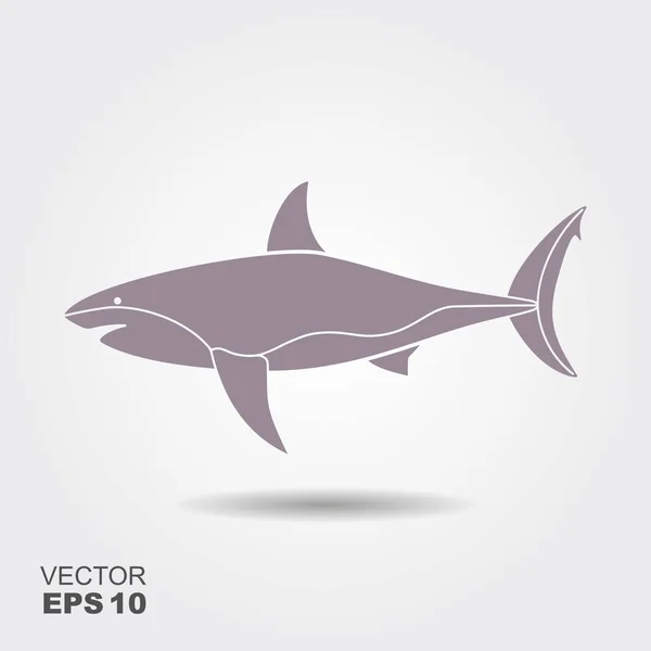 Het silhouet van een haai. Vector-pictogram — Stockvector