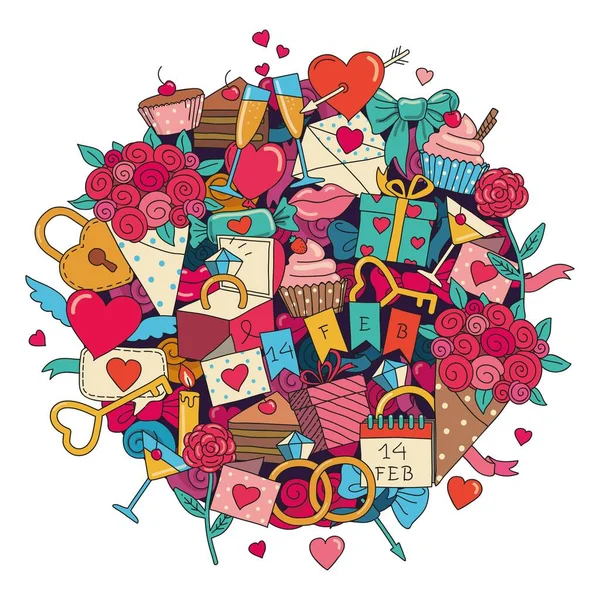 Doodles San Valentino — Vettoriale Stock