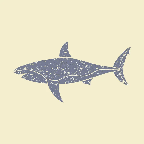 The silhouette of a shark. Vector icon — Stock Vector