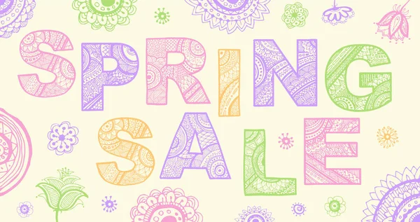 Spring sale lettering design. Vector illustration. — Stock Vector