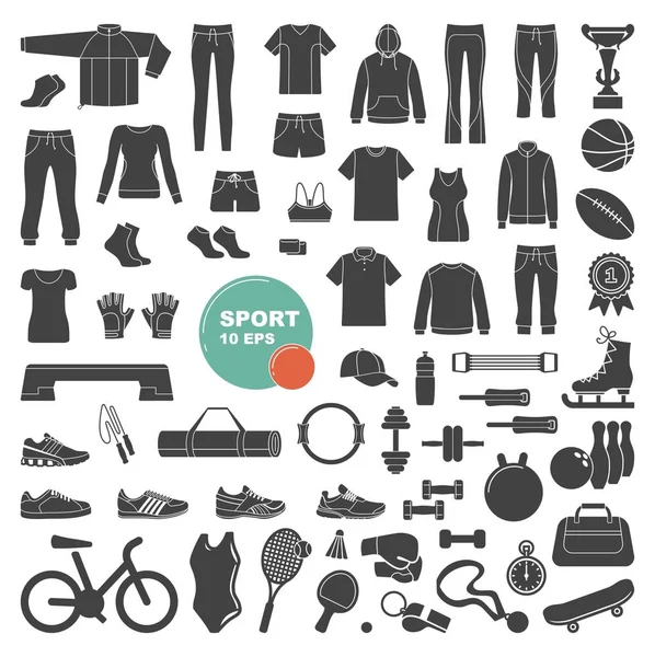 Sport en fitness pictogrammen — Stockvector