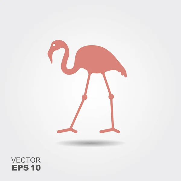 Flamingo-Ikone im flachen Design. — Stockvektor