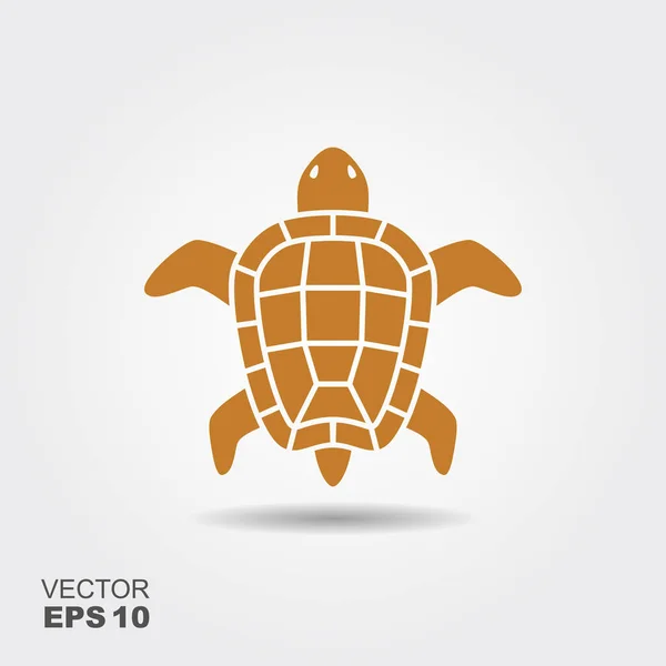 Kaplumbağa düz simgesi — Stok Vektör