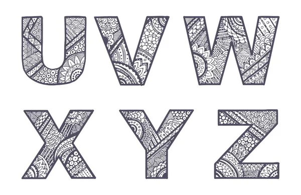 Ensemble de lettres vectorielles U-Z — Image vectorielle