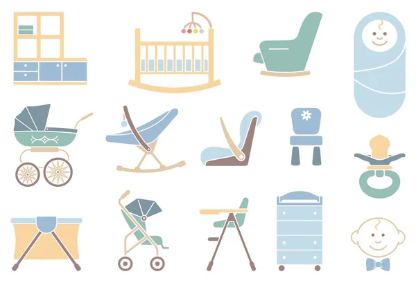 Muebles y equipos para niños — Vector de stock