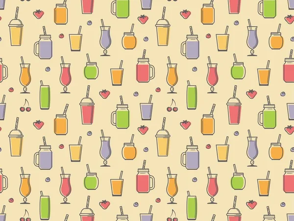 Smoothies naadloze patroon — Stockvector