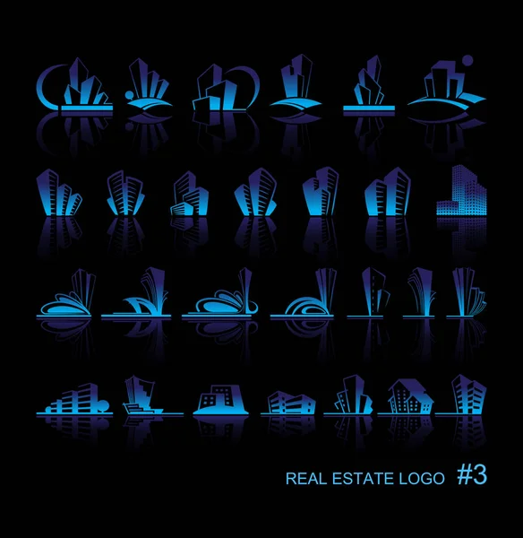 Logotipo imobiliário definido — Vetor de Stock