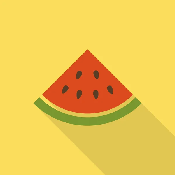 Illusztráció: görögdinnye lakás ikon-val árnyék — Stock Vector