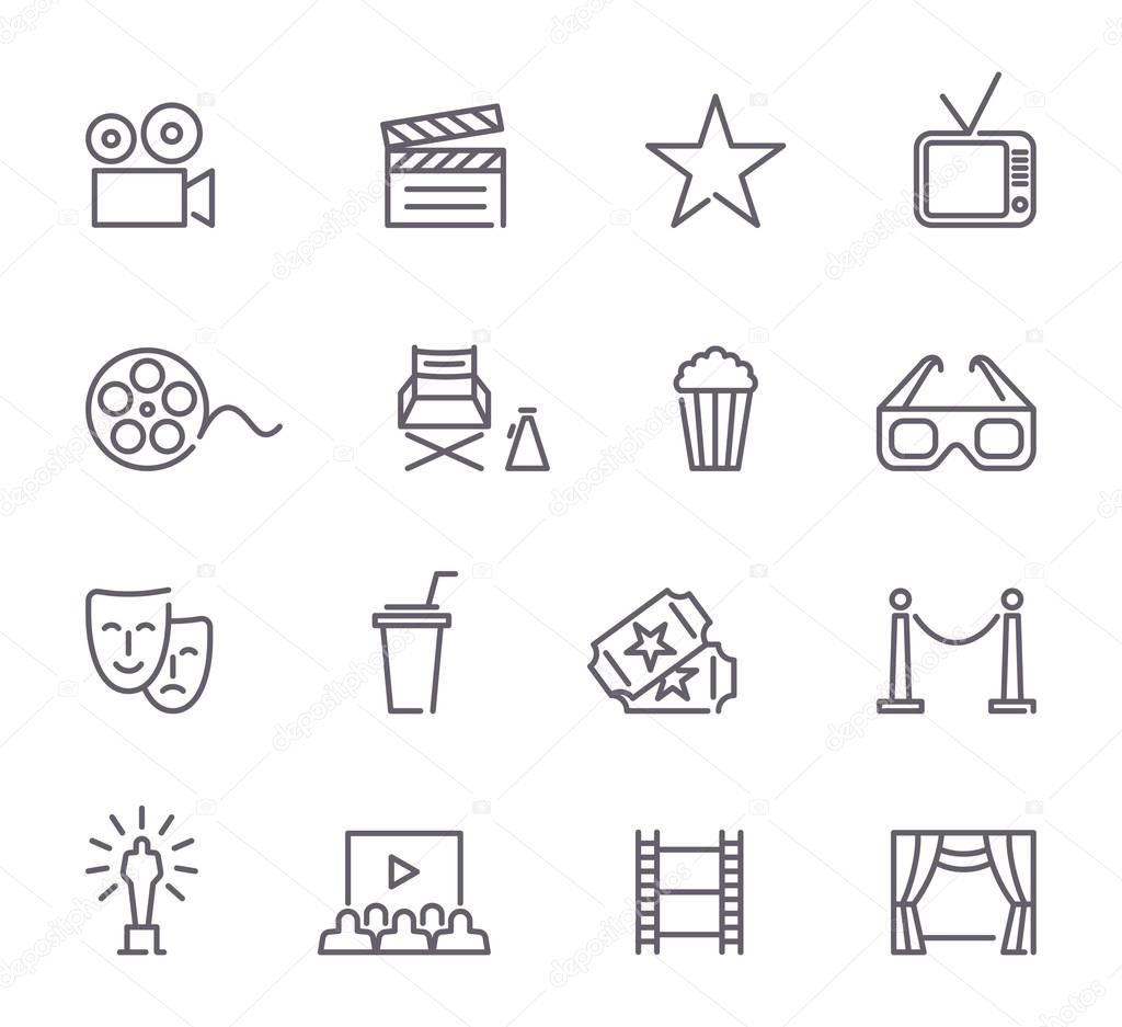 Cinema line icons