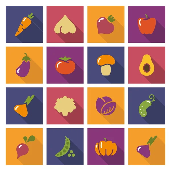 Stylized icons of vegetables. — Stock Vector