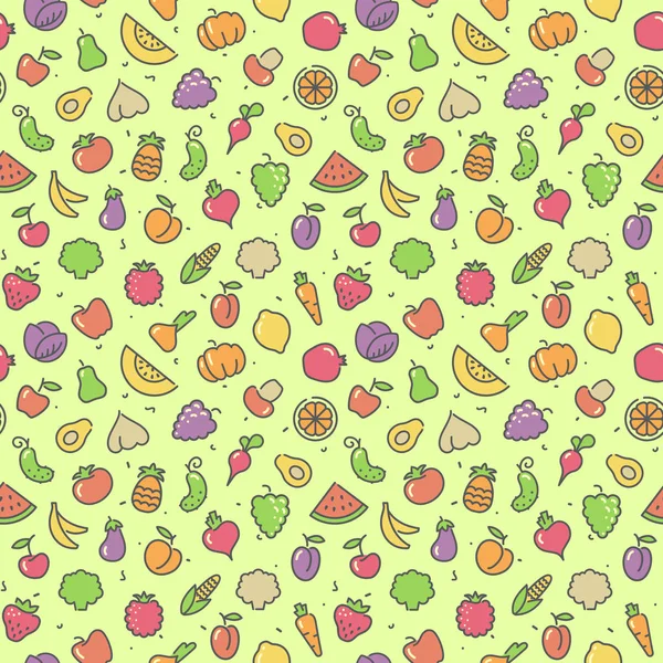 Fond de légumes sans couture — Image vectorielle