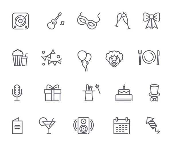 Conjunto de iconos de la línea vectorial relacionados con la fiesta — Archivo Imágenes Vectoriales