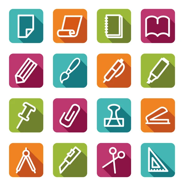 Stationery and office icons — Stock Vector