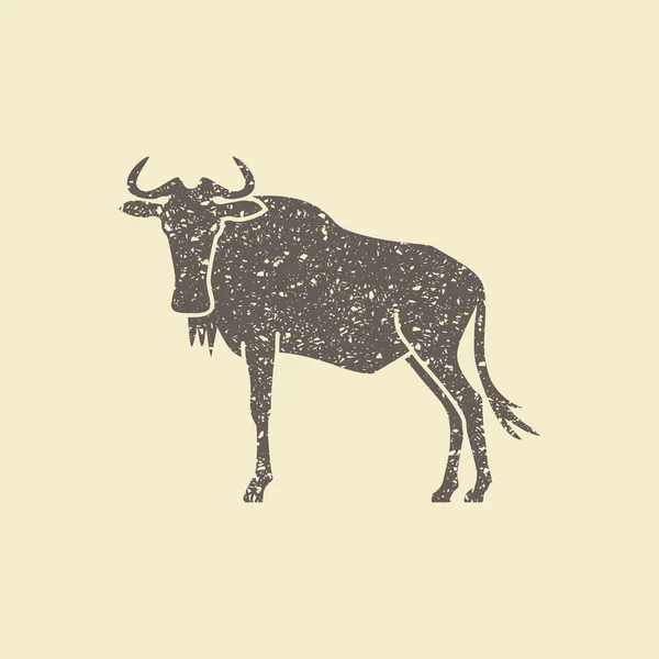 Wildebeest icône simple — Image vectorielle