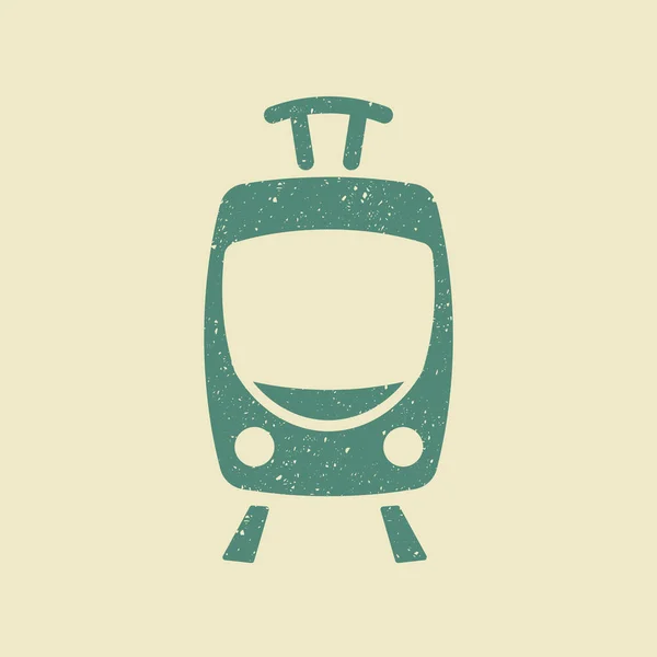 Tram pictogram plat. — Stockvector