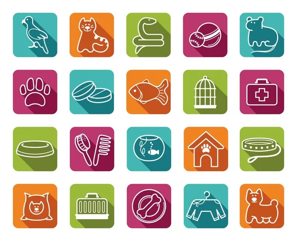 Pets care icon set — Stock Vector