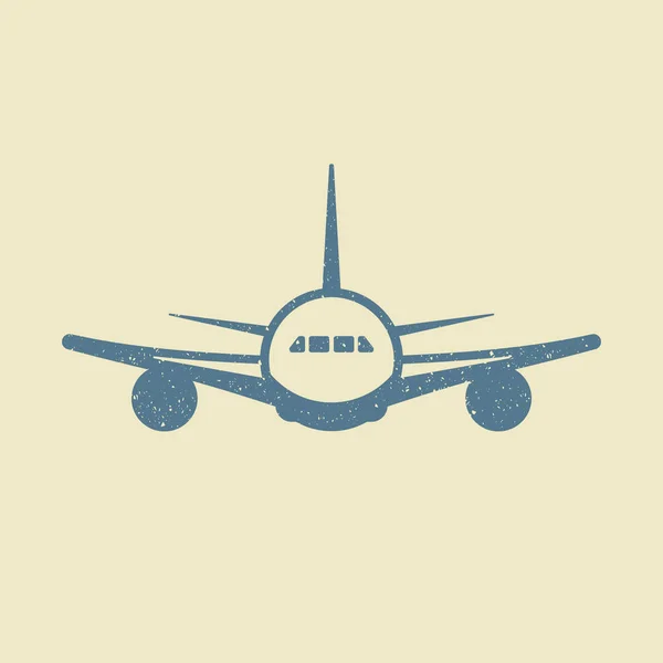 Icono de avión en estilo grunge — Vector de stock
