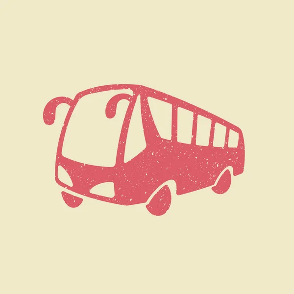Bus vector pictogram in grunge stijl — Stockvector