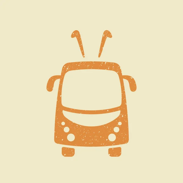 Trolleybus vector pictogram in grunge stijl — Stockvector