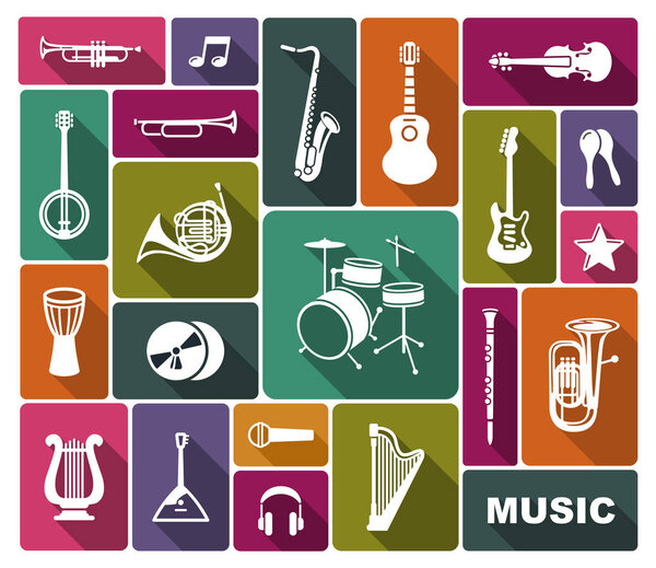 Silhouettes of musical instruments