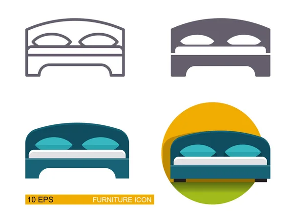 Vector iconen van het bed. — Stockvector
