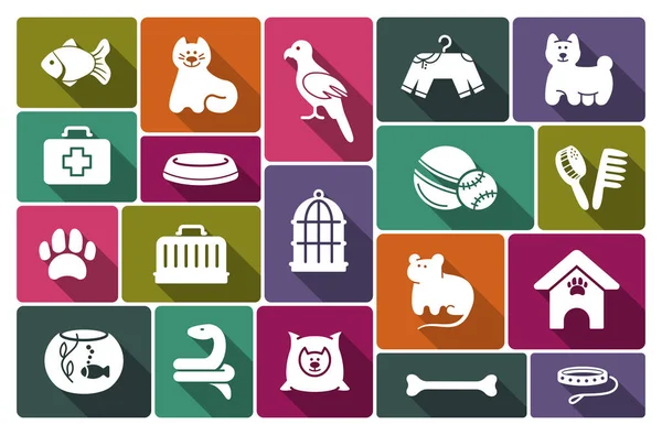 Pets care icon set — Stock Vector