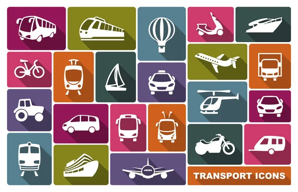 De pictogrammen van het vervoer. Vectorillustratie — Stockvector