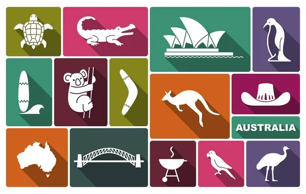 Австралийские иконы. Векторная миграция — стоковый вектор