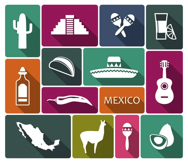 Traditional symbols of Mexico — Stock Vector