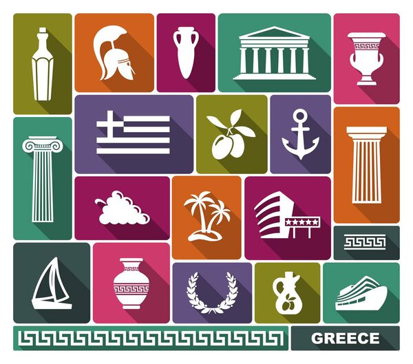 Greece icons. Vector illustration