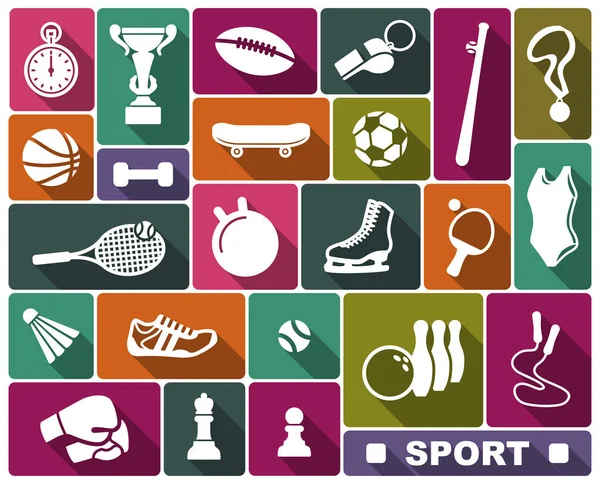 Sport pictogrammen in vlakke stijl — Stockvector