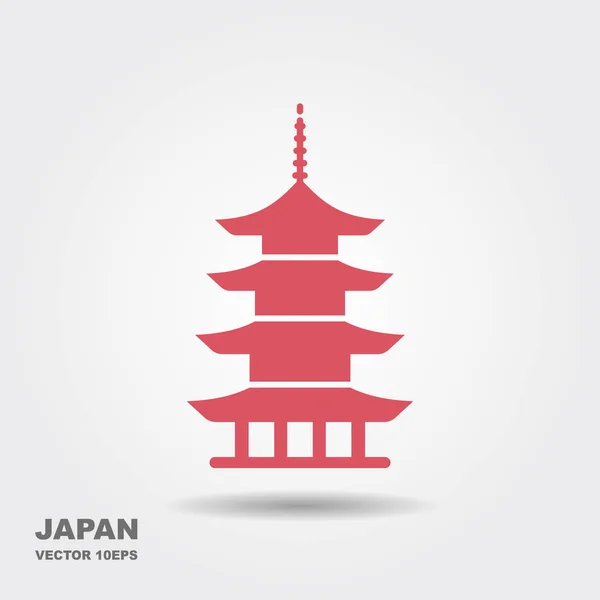 Giappone architettura simbolo pagoda — Vettoriale Stock