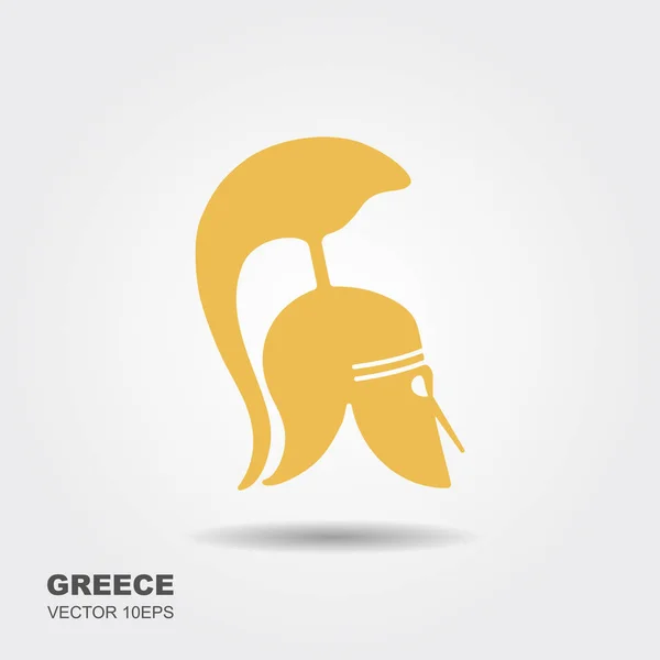 Ελληνικά, αρχαία κράνος εικονίδιο απομονωθεί σε λευκό — Διανυσματικό Αρχείο
