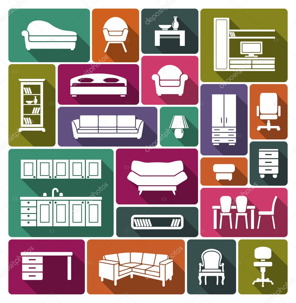 Furniture icon set