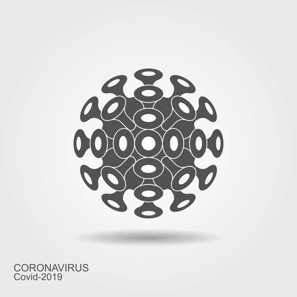 Coronavirus flat icon. Vector stylized icon with shadow — ストックベクタ