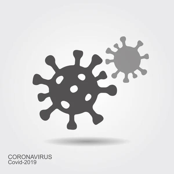 コロナウイルスの細胞標識。フラットベクトルアイコンウイントシャドウ。コロナウイルスイラスト — ストックベクタ