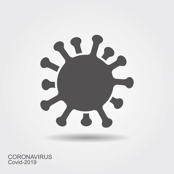 Вірусні клітини Корони. Тонкий векторний образ завиває тінь. Ілюстрація коронавірусу — стоковий вектор