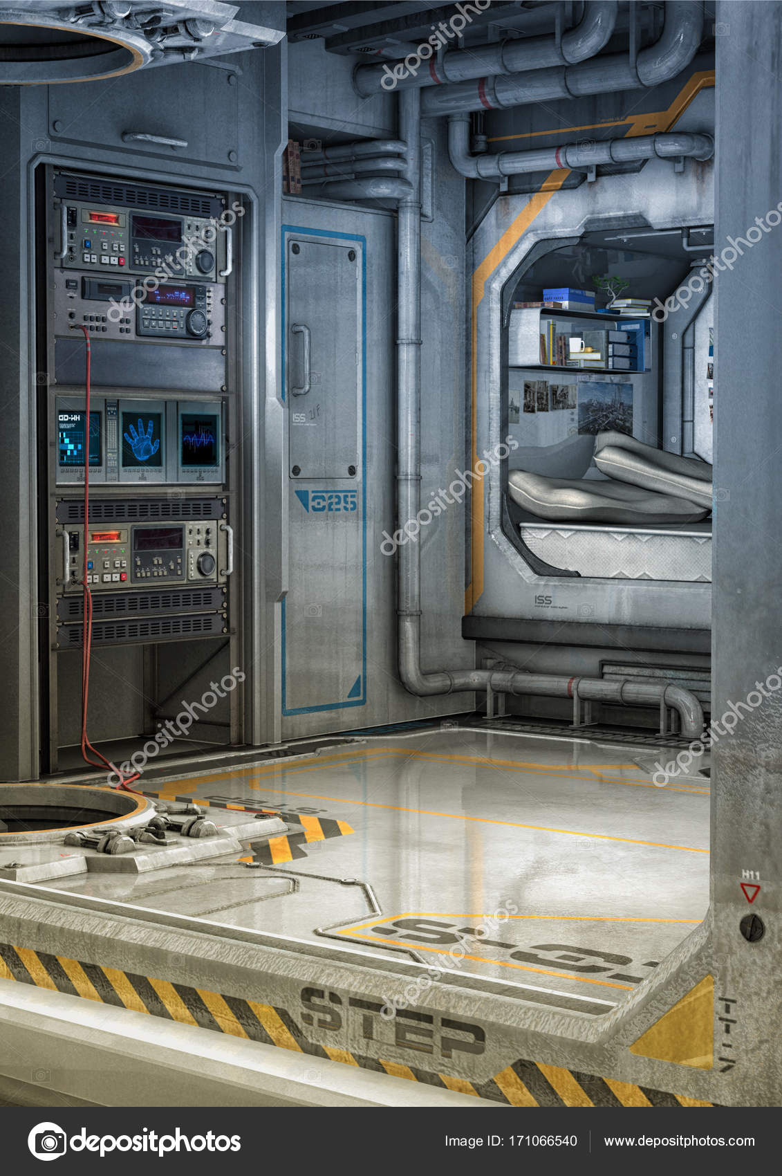 Sci Fi Spaceship Bedroom Sci Fi Futuristic Bedroom Stock