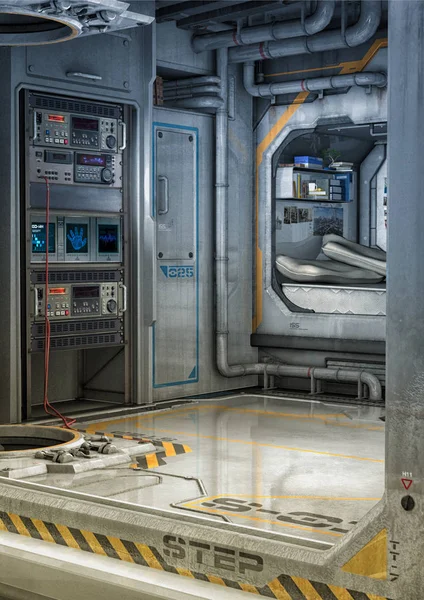 Sci-Fi футуристическая спальня — стоковое фото