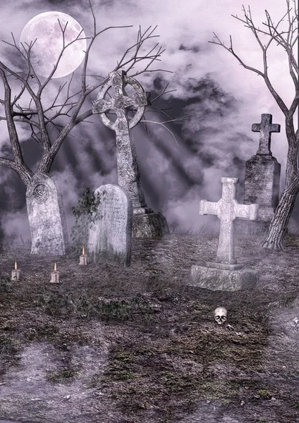 Creepy old cemetery — Stock Photo, Image