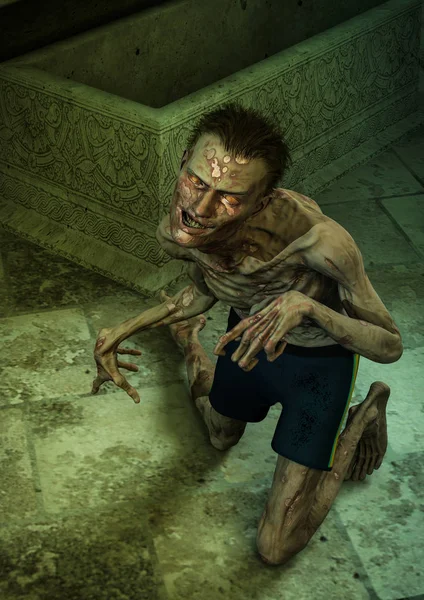 Zgniłe Zombie Spośród Jego Grób — Zdjęcie stockowe
